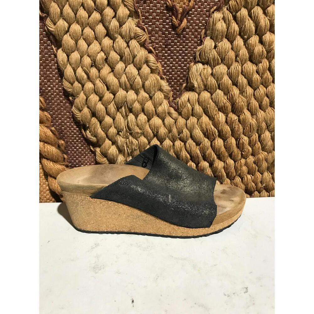 Birkenstock Papillio Namica Metallic AntiqueBlack Wedge Sandal US Women Size 8